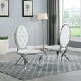 thumbnail image 5 of Tufted Velvet Dining Chairs in Teal Blue with Silver Stainless Steel (Set of 2), 5 of 5