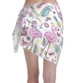 thumbnail image 2 of Geaub Summer with Flamingo Women's Short Wrap Skirt, Beach Sun Protection Shawl, Swimsuit Bra, Swimwear Tunic, 2 of 7