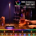 thumbnail image 4 of Set of 2 Cordless Table Lamps Rechargeable, 3-Color Stepless Dimming LED Desk Lamp, Waterproof Small Table Lamp, Battery Operated RGB Night Light for Reading Living Room Bedrooms Office Outdoor, 4 of 8