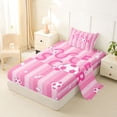 thumbnail image 2 of Erosebridal Girls Pink Cartoon Football Twin Sheet Sets,Dreamy Princess Style Bedding For Kids 3pcs, 2 of 6