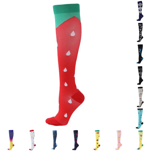 Xijirk Women Watermelon Print Knee High Socks Stretchy Knit Long Socks for Casual Holiday Outfits Size:S