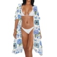 thumbnail image 3 of Xoenoiee Boho Mandala Hydrangea Butterfly Print Women's Swimsuit Cover Up 2026 Casual Short Sleeve Kimono Cardigan Lightweight Summer Casual Open Front Cardigans, 3 of 7