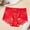 Red, variant on Abomasnow Women's Plus Size Briefs Hi Cut Full Brief Panty Lace Trimmed Milk Protein Fiber Underwear L-4XL