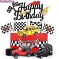 thumbnail image 4 of Racing Theme Cake Decoration Checkered Flag Racing Motorcycle Birthday Cake Topper Boy Racing Birthday Party Decoration Favors, 4 of 5