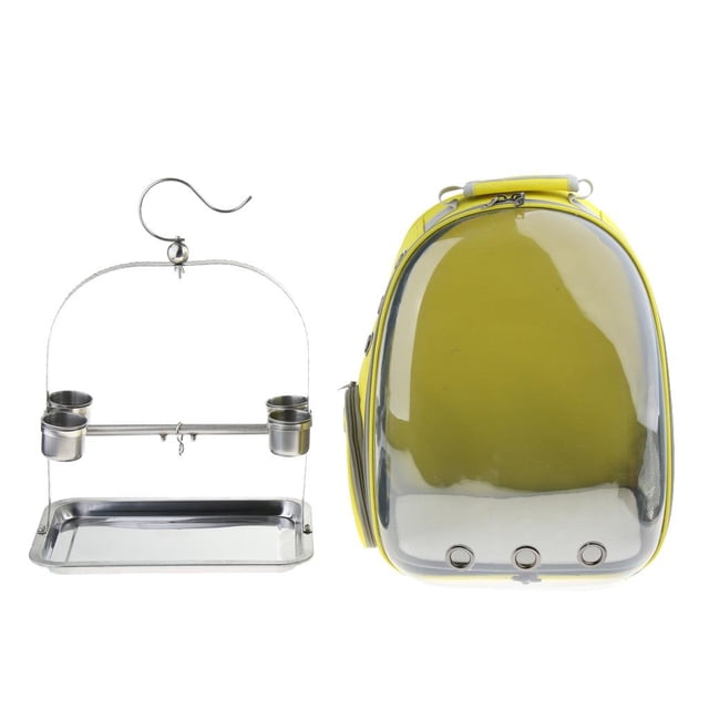 Pet Carrier Space Vista Frontal Clara Percha Con Bandeja Para Tazas (Amarillo) Salvador Dali Portador de viaje de aves