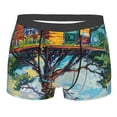 thumbnail image 4 of Goofa Whimsical Treehouse Painting Printed Men's Boxer Briefs Underwear, Moisture-Wicking Underwear, Trunk,Soft and Breathable Cotton Underwear-X-Large, 4 of 9