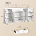 thumbnail image 4 of Coffee Bar Cabinet, 56" Sideboard Buffet Cabinet with Drawer, 4 Doors & Open Side Shelves, White Storage Cabinet for Kitchen, Dining Room, Living Room, Coffee Station, 4 of 11