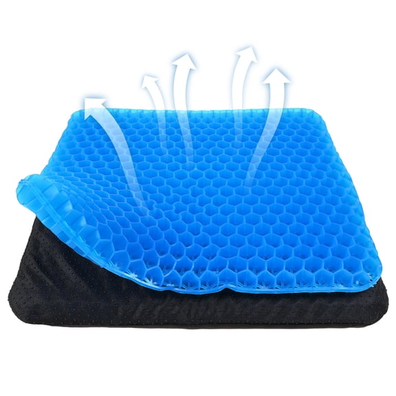 Gel Seat Cushion, Double Thick Egg Gel Cushion for Pressure Pain Relief, Breathable Wheelchair Cushion Chair Pads for Car Seat Office Chair Blue
