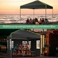 thumbnail image 6 of Hoteel Canopy 10x10 Pop Up Canopy Tent 1-Button Push Easy up Outdoor Canopy Instant Portable Commercial Shelter Waterproof UPF50+ Gazebo with Reflective Strip, Air Vent & 4 Sandbags, Black, 6 of 8
