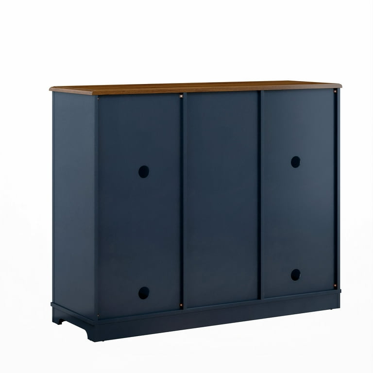 FESTIVO 47 in. X Door Wine Cabinet Built in Rack Navy Matte Blue Wood Finish Walmart