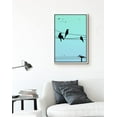 thumbnail image 2 of PixonSign Framed Canvas Print Wall Art Teal Sky with Birds Animals Wildlife Illustrations Modern Art Minimalist Scenic Fun Multicolor Ultra for Living Room, Bedroom, Office - 16"x24" White, 2 of 5