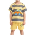 thumbnail image 2 of ITSAME Toddler Boys Girls Outfit 2-Piece Cartoon Print T-Shirt & Shorts Kids Fashion Casual Set Dark Gray Size 3T, 2 of 8