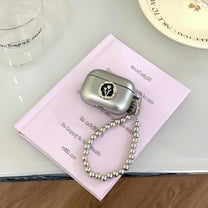 GJX Luxury Flower Plating Pendant Case for AirPods 4, Silicone Earphone Cover, Protective Case for AirPods 4 2024