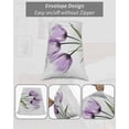 thumbnail image 7 of Purple Tulip Body Pillow Covers, Modern Blossom Pastel White Floral Petal Soft Bed Throw Pillowcases Breathable Cooling Long Lumbar Body Pillow Sham Cover for Bed Sofa 20''x54'', 7 of 7