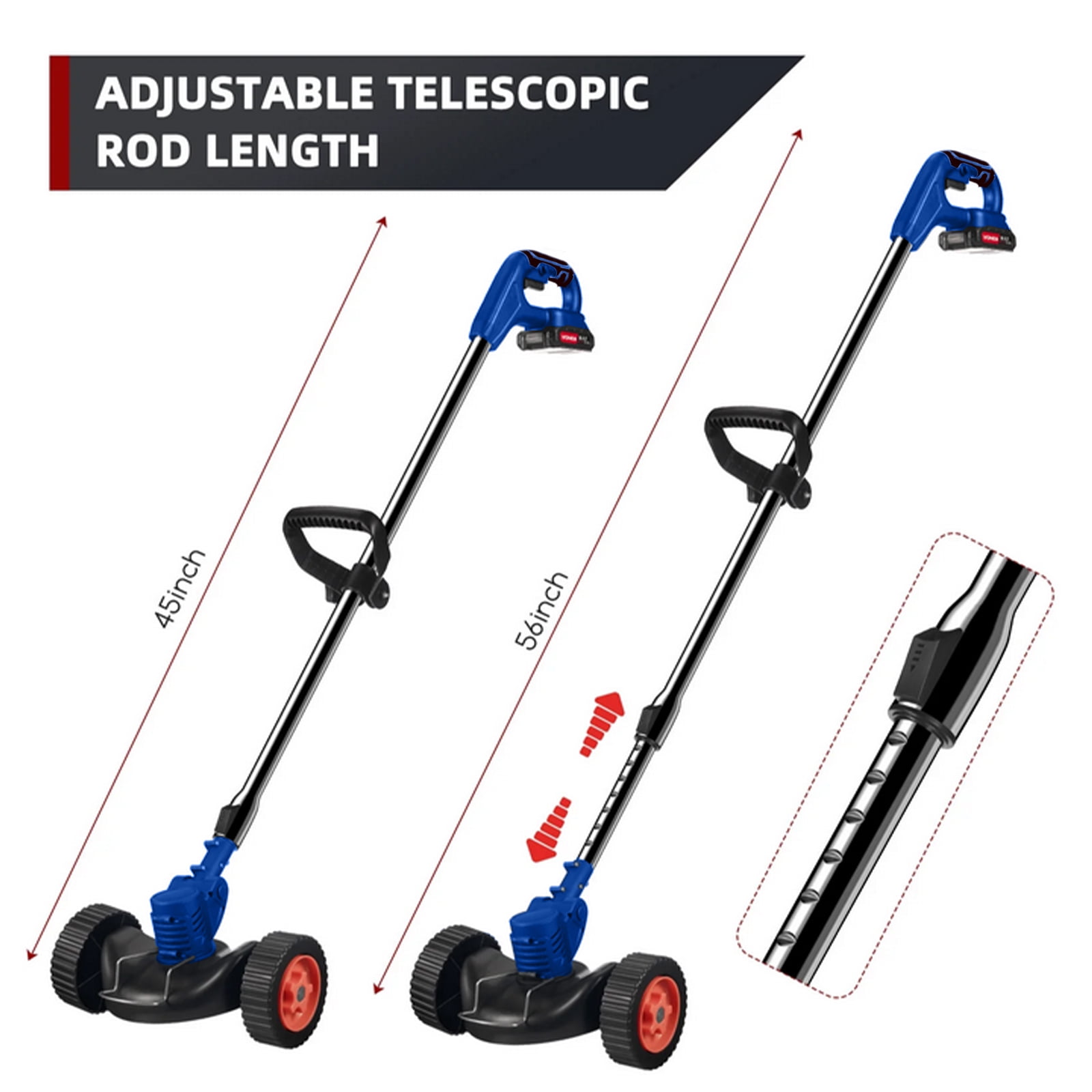 Paddsun Electric Weed Eater Lawn Edger Cordless Grass String Trimmer Cutter 24V &Battery