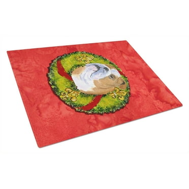 Caroline's Treasures Bulldog English Glass Cutting Board Large