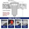 thumbnail image 4 of Air Activated Switch Button with Air Hose, Sink Top Stainless Steel Brushed Push Button for Food Waste Garbage Disposal Part (LONG, 2.5 Inch) Brushed Stainless Steel LONG/2.5", 4 of 5