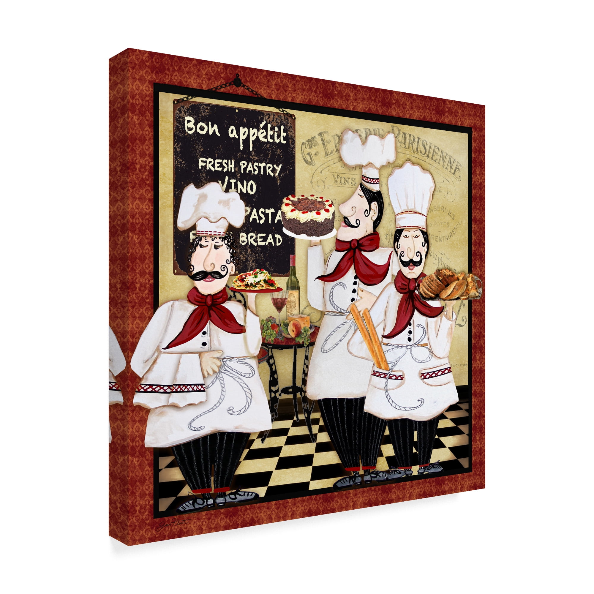 Trademark Fine Art 'Bistro French Chefs 2' Canvas Art by Jean Plout