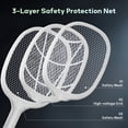 thumbnail image 5 of ACDANC Electric Fly Swatter Racket 2 Pack,2 in 1 Bug Zapper with Usb Rechargeable Base,4000 Volt Mosquito Killer with 3-Layer Safety Mesh for Pest Insect Control for Indoor,Office,Backyard,Camping, 5 of 10