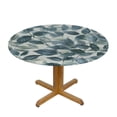 thumbnail image 3 of PIKWEEK Fitted Tablecloth for Round Table,Pastoral Blue Leaves White Table Cover with Elastic Edge Waterproof Table Cloth,Retro Watercolor Plant Circle Table Covers for Kitchen Indoor, 3 of 7
