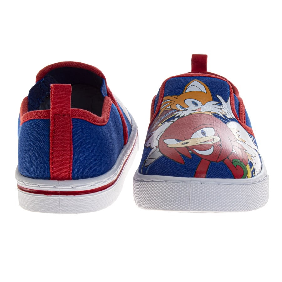 Sonic the Hedgehog Boys Slip-On Canvas Sneakers Featuring Sonic and Friends (Big Kid), Blue, Size: 1