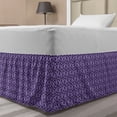 thumbnail image 1 of Geometric Bed Skirt, Blossoming Flowers with Birth of Nature Season Theme Spring Summer, Elastic Bedskirt Dust Ruffle Wrap Around for Bedding Decor, 4 Sizes, Dark Purple Violet Lilac, by Ambesonne, 1 of 2