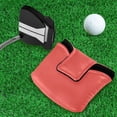 thumbnail image 5 of Haosy Plain Red Golf Mallet Putter Cover Strong Magnetic Leather Golf Club Headcover Closure, 5 of 7