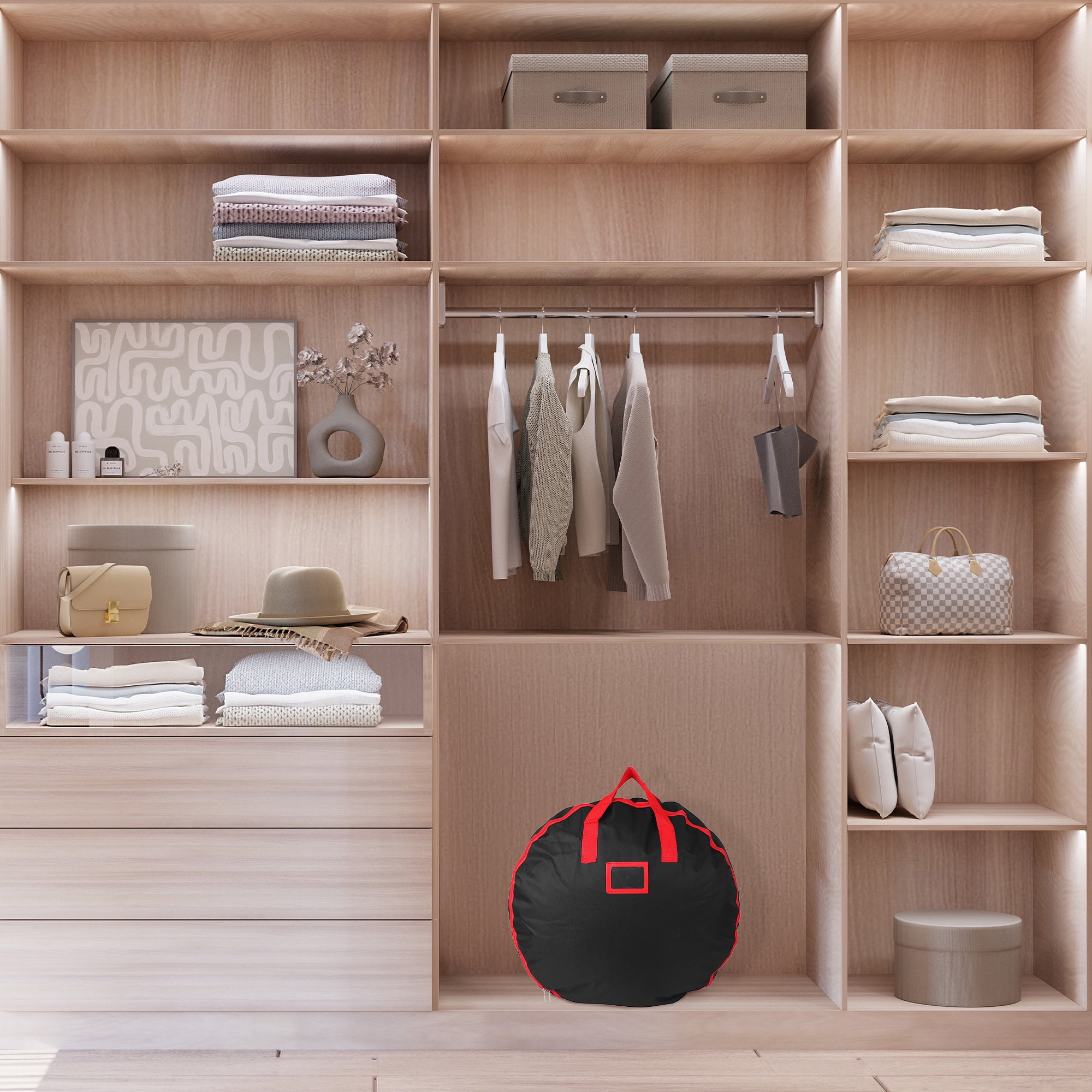 Unique Bargains 1 Pack Clothes Storage Bags Moving Bags Black 23.5*7in