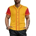 thumbnail image 2 of Yellow Baseball Shirts Sports Uniform for Men Hip Hop Softball Sports Active Tee, 2 of 5