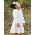 thumbnail image 4 of Oudiya Girls Casual Fall Dress Long Sleeve A-line Ruffled Button Corduroy Elegant Dress for Kids 5-14Y, 4 of 7