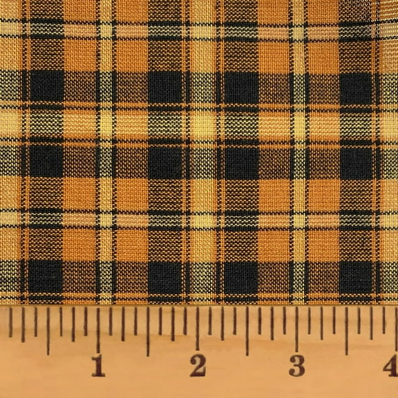 JCS Mustard Seed Plaid Homespun Cotton Fabric Sold by the Yard