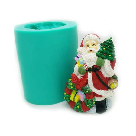 

ZPAQI Santa Claus Candle Resin Mould Christmas Cake Chocolate Candy Moulds for Xmas