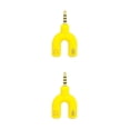 thumbnail image 4 of Kearding Divisor de Audio de 3,5mm tipo 2 en 1 conveniente conector estéreo convertidor de sonido teléfono micrófono auriculares Tablet Accesorios amarillo 2piezas, 4 of 5