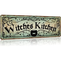 Witches Kitchen Vintage Aluminum Mental Tin Sign Weatherproof Road Street Signs Home Decor Wall Decor 4x16 Inches-Aluminum