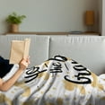 thumbnail image 3 of Grandma Soft Flannel Fleece Throw Blanket, Monochrome Words with Beige Dots and Swirls Background Cherishing Elderly, Cozy Plush for Indoor and Outdoor Use, 50" x 60", Beige Black White, by Ambesonne, 3 of 5