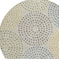 thumbnail image 4 of 8' Beige Brown And Gray Round Geometric Washable Indoor Outdoor Area Rug, 4 of 5