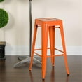 thumbnail image 2 of Bowery Hill 30'' Contemporary Metal Backless Bar Height Stool in Orange, 2 of 5