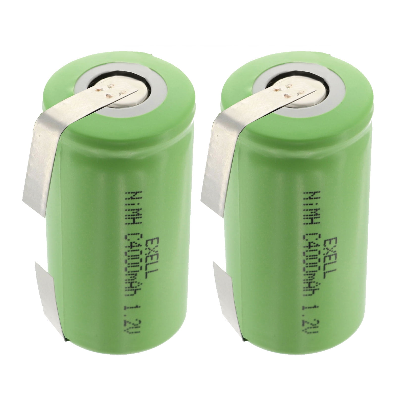 2x Exell 1.2V 4000mAh NiMH C Size Rechargeable Batteries w/ Tabs FAST