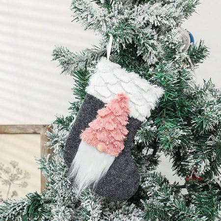 

Dvkptbk Christmas Decorations Crutches Faceless Doll Dwarf Old Man Doll Hanging Doll Pendant Spiral Hair Gift Bag Candy Bag