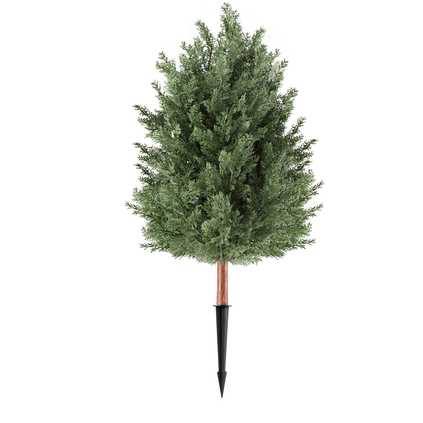 KFFKFF Artificial Topiary Cedar Bush 3 Ft Set of 2 Greenery Faux Shrubs, PE Decorative Trees with Ground Spikes, Indoor & Outdoor Green Plants for Entryway, Porch, Balcony, Patio, Garden