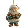 thumbnail image 4 of Shoreew Santa Claus Ornaments 2D Acrylic Cartoon Santa Pendant Christmas Tree Hanging Decoration for Holiday Tree Home Decor, 4 of 7