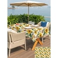 thumbnail image 5 of Outdoor Tablecloth with Umbrella Hole for Patio/Picnic/Party/Camping, Sunflowers Waterproof Table Cloth Rectangle Table Cover Washable, Beige Botanical Yellow Florals Butterfly (60"x 84"), 5 of 8