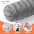 thumbnail image 4 of Cheer Collection Set of 2 Faux Fur Bolster Pillow, Gray, 4 of 5