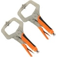 thumbnail image 6 of PET-U 2Pcs 11in Heavy Duty C Clamps Set Black & Orange for Woodworking Aligning Welding, 6 of 7