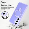 thumbnail image 2 of Magnetic for Samsung Galaxy S25 Case, Shock-Absorbent Anti-Fingerprint Matte Protective Back Cover with Ring Kickstand, Anti-Scratch PC+TPU Non-Slip Slim Wireless Charging Case, Lightpurple, 2 of 6