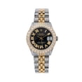 thumbnail image 1 of Pre-Owned Rolex Datejust 31MM 68273 Black Roman Diamond Dial Diamond Bezel Two Tone Yellow Gold Full Diamond Jubilee Bracelet, 1 of 8