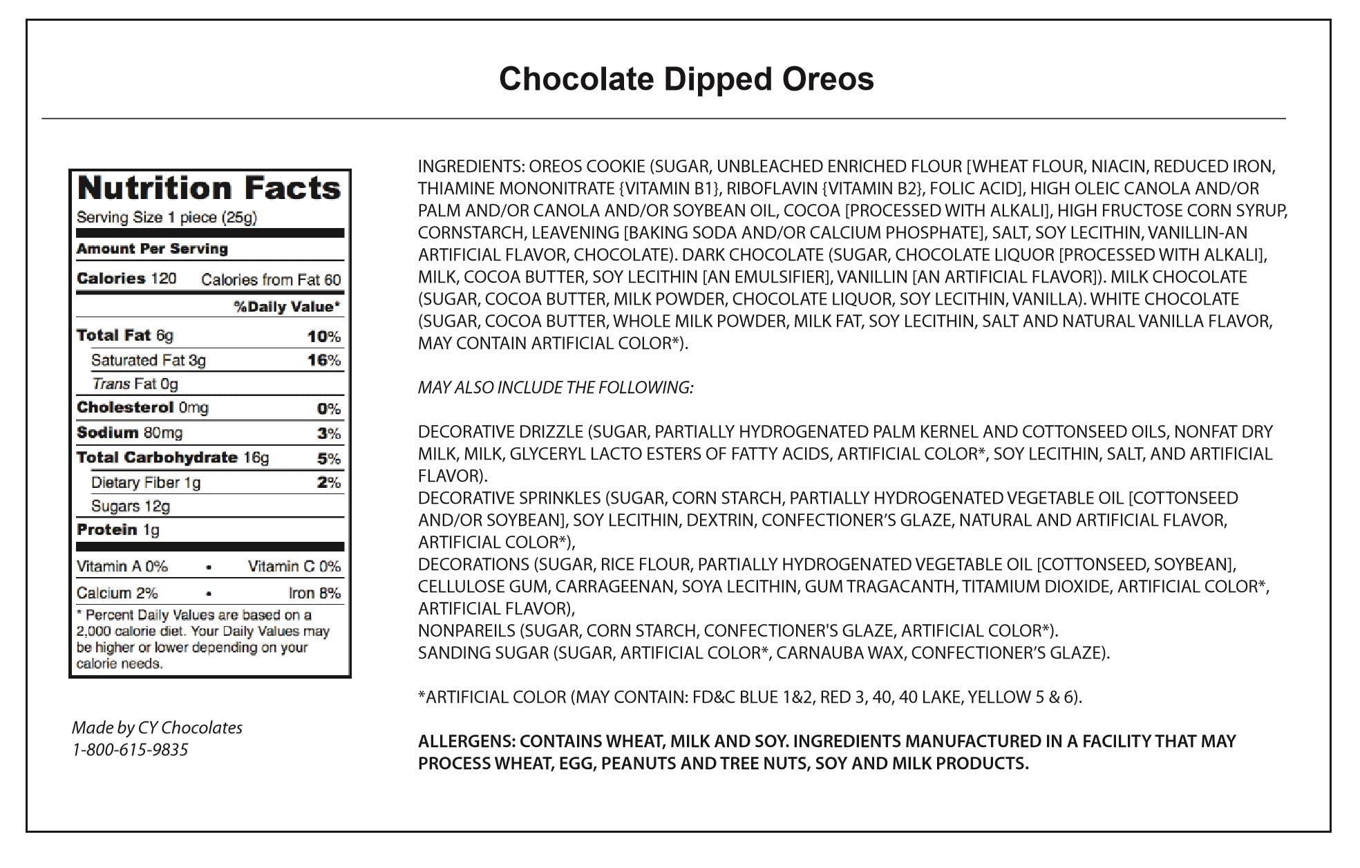 Golden State Fruit Valentine's Day Chocolate Covered Oreos Gift Box, 12pc