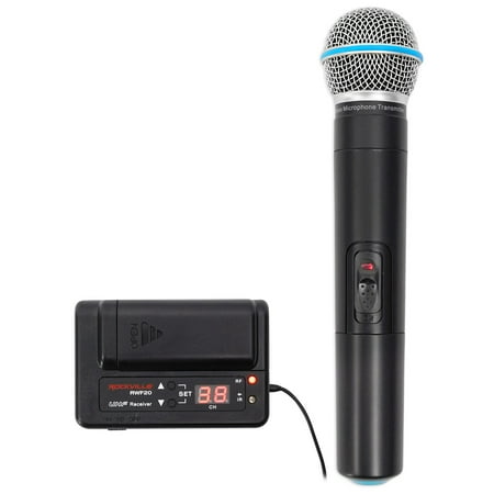 Rockville RWF20 Handheld UHF Wireless Microphone; Battery Powered Receiver+Mic!