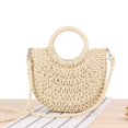 thumbnail image 2 of Yoyauz Women's Grass Woven Beach Bag - Women's Beach Handmade Woven Handbag, Summer Mesh Hollow Shoulder Bag, Suitable for Holidays, 2 of 5