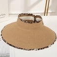 thumbnail image 4 of Sombreros de visera de ala ancha sombrero de playa de paja sombreros de cola de caballo para mujeres plegables, 4 of 5
